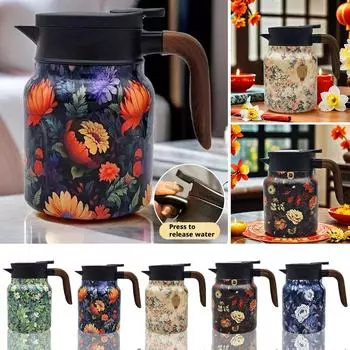 316 Сталь 1000 мл большой емкости кофейник простой тепловой узор Ke Pot Tea Exquisit L5G7 D-One size