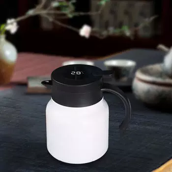 Кофейник, большой емкости, с фильтром, изолированный для дома, офиса, кухни белый