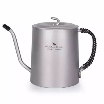 Кофейник Boundless Voyage Titanium объемом 800 мл с узким горлышком и крышкой, легкий и прочный чайник для кемпинга весом 223 г