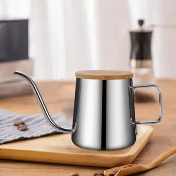 Кофейник для кемпинга Чайник 350 мл Кафе Узкий капельный чайник Бар Кухня Быстрый нагрев argent