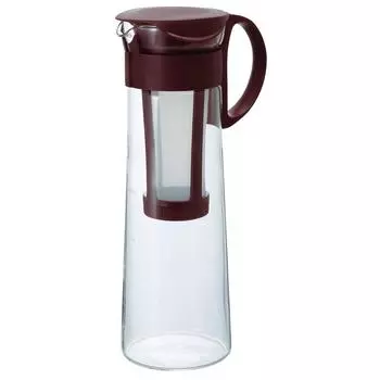 Кофейник HARIO Cold Brew 1000 мл со съемным ситечком, цвет шоколадно-коричневый, 8 чашек, сделано в Японии MCPN-14CBR