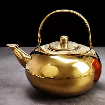 Кофейник из нержавеющей стали, чайник для приготовления чая, подарки для кемпинга с ручкой против ожогов, новоселье 1L