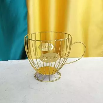 Кофейник Минималистский Нескользящий Полый Нержавеющий Устойчивый к Коррозии Большой Емкости Железный Эргономичная Ручка Органайзер для Чашек K для Прилавка S чёрный