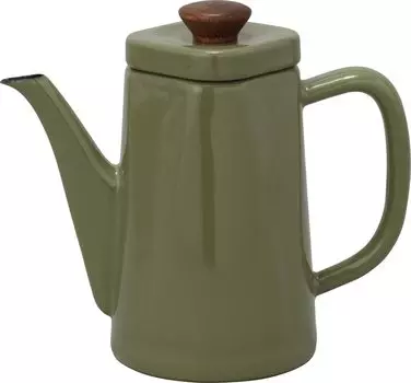Кофейник Nodahoro эмалированный, сделано в Японии, Ambi Olive 1.2 л ANB-1.2POL оливковый