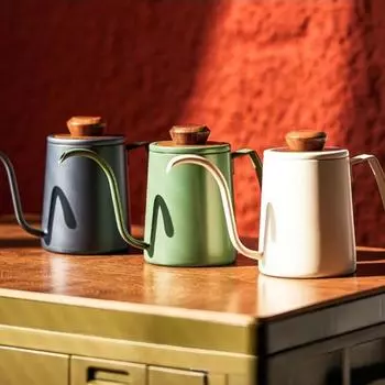 Кофейники из нержавеющей стали 304 Ручные чайники для заваривания Оборудование для заваривания Ручные чайники для заваривания Пуроверы Кофейники Прямая поставка зелёный