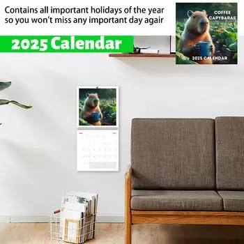 Кофейные капибары Веселый календарь Очаровательный настенный календарь с домашними животными для дома и декора One Size
