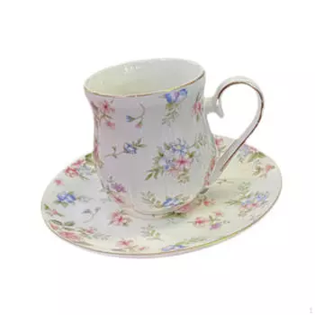 Кофейные кружки, чайные чашки емкостью 180 мл-300 мл, подарочные цветочные узоры с блюдцем, орнамент для дома Style A