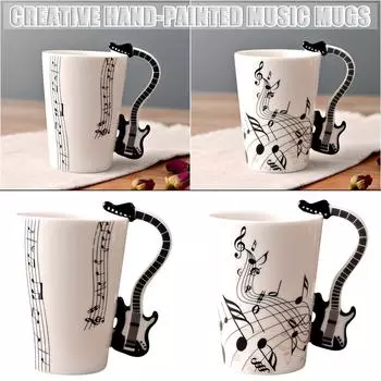 Кофейные кружки музыканта 10 креативных дизайнов Кружка для гитары Электрогитара Heartbea one size