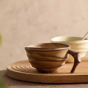 Кофейные кружки Премиум Керамические японские ретро кружки Дизайнерские молочные кружки Кружки для завтрака бежевый