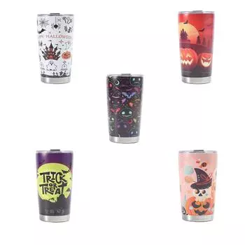 Кофейные стаканы на Хэллоуин, стакан из нержавеющей стали, стакан для воды, изолированные стаканы, кружка для кофе, бутылка для мужчин и женщин, для отдыха на природе One Size