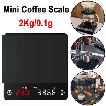 Кофейные весы 2 кг/0,1 г Высокоточные капельные весы для эспрессо с функцией автоматического тарирования Точность 0,1 г Электронные весы для кухни