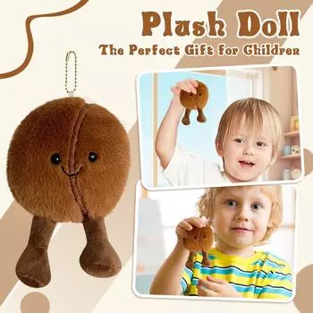 Кофейные зерна, плюшевая кукла, игрушка в подарок, мультфильм, детская тряпичная кукла, детская подарочная подушка One Size