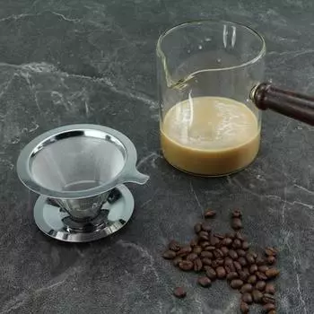 Кофейный фильтр, чашка из нержавеющей стали, инструмент для извлечения кофейного фильтра, безбумажный медленный капельный кофейный фильтр для дома серебряный