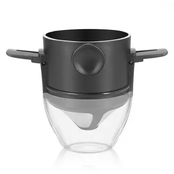 Кофейный фильтр из нержавеющей стали Двухслойная конструкция Портативный складной дриппер для дома, офиса, путешествий и приготовления на открытом воздухе