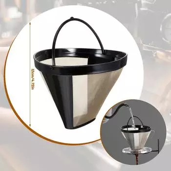 Кофейный фильтр, Кофейник для ручного заваривания, Фильтр без фильтровальной бумаги, Воронка-сетка для кофе капельного типа One Size