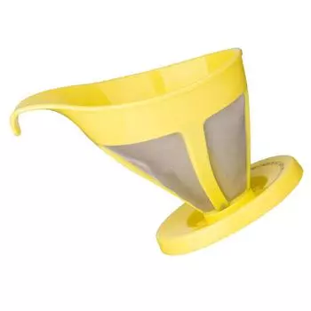 Кофейный фильтр с изогнутой ручкой Ручной фильтр для капельного кофе из нержавеющей стали с мелкой сеткой Воронка для приготовления Кафе Кухонные гаджеты