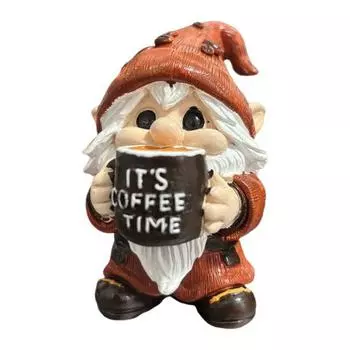Кофейный гном фигурка ручной работы из смолы карлик украшение настольная статуэтка гнома для дома кухни столовой кофейного уголка декор 1pc