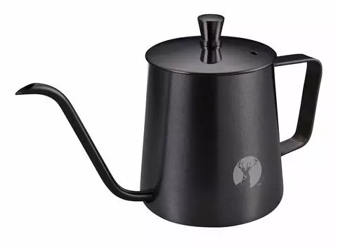 Кофейный горшок CAPTAIN STAG, капельный горшок, чайник для капельного кофе, с узким горлышком, полная емкость для воды, 380 мл, 18-8, нержавеющая сталь, черный