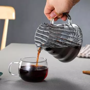 Кофейный графин Leeseph, стеклянный сосуд для кофе из боросиликатного стекла, прозрачная емкость для заваривания кофе с резиновой крышкой, 600 мл/20 унций чистый