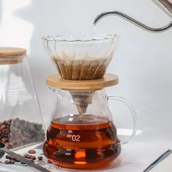 Кофейный набор V60, стеклянная капельница, чашка-фильтр, многоразовый горшок для совместного использования облаков, специализированная кофейная посуда, портативные инструменты для бариста