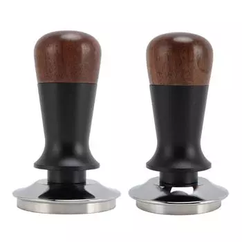 Кофейный пресс-инструмент из нержавеющей стали с пружинным механизмом для приготовления кофе из орехового дерева 51mm / 2.01in