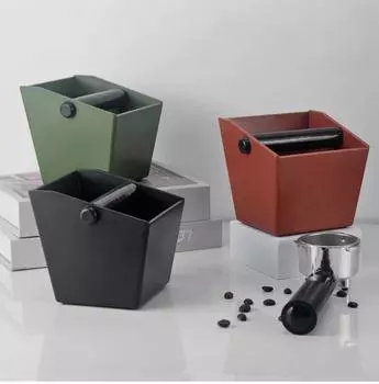 Кофейный ящик Knock Box Anti Slip Dump Мусорное ведро Espresso Cafe Grind Container Аксессуары для бариста Powder Beveled Kaffee Maker Инструменты зелёный