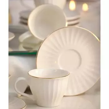 Кофейный сервиз Asil из позолоченного фарфора, 12 предметов, на 6 персон