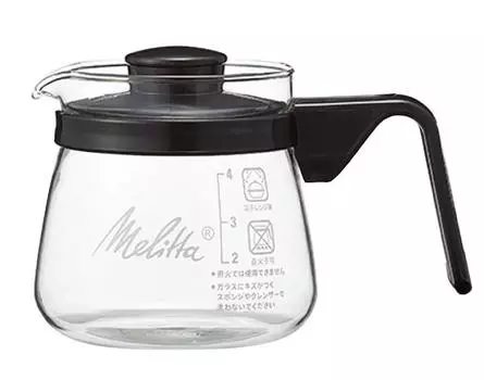 Кофейный сервиз Melitta, стеклянный, термостойкий, подходит для использования в микроволновой печи, 500 мл, 4 чашки, стеклянный горшок MJG-500S чёрный