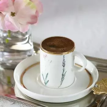 Кофейный сервиз Porland с ботаническим узором, 4 предмета