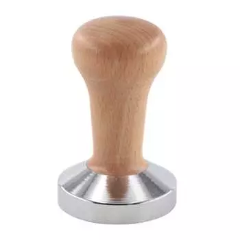 Кофейный тампер, эргономичный инструмент из бука для утрамбовки кофейного порошка с плоским основанием для домашней кофейни, 53 мм, плоское дно