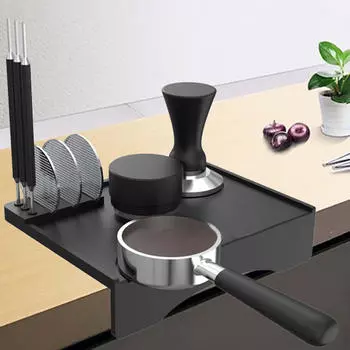 Кофейный тамперный коврик для эспрессо, силиконовый пищевой противоскользящий угловой тампер серый