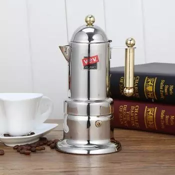 Кофемашина итальянского производства Moka Espresso из нержавеющей стали с кофеваркой-перколятором и экстрактором кофе