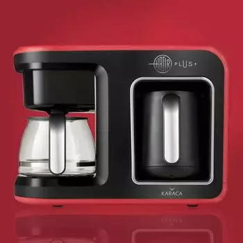 Кофемашина Karaca Hatr Plus 2 в 1, красная