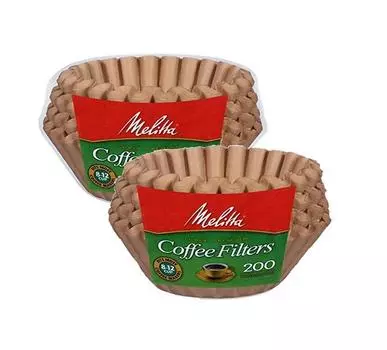 Кофемашина Melitta на 200 чашек, цвет натуральный коричневый, неотбеленные фильтры-корзинки 8-12 (2-ПАК) [элемент]