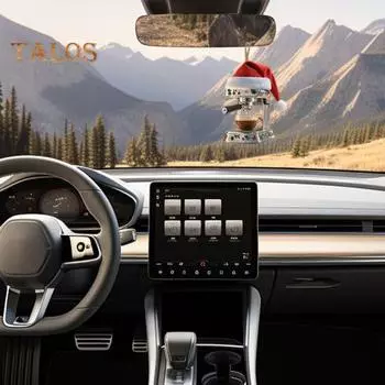 Кофемашина Рождественское украшение Акриловая шапка Санты Мини-кофемашина Подвеска Памятный праздничный автомобильный рюкзак Подарок для любителей кофе разноцветный