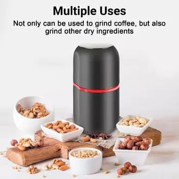 Кофемолка электрическая, мельница для специй с большой емкостью 120 г, мощная мельница мощностью 150 Вт для сушеных специй, перца, зерен, кофейных зерен us белый
