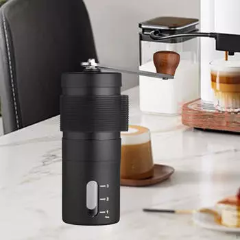Кофемолка для кофейных зерен, ручная кофемолка, регулируемая степень помола, конические жернова, ручная эспрессо чёрный