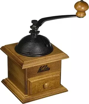 Кофемолка Kalita, деревянная, прочная, чугунная, купольная мельница с регулируемой грубостью помола, ручная мельница для начинающих, ручная кофемолка, маленькая