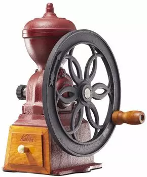 Кофемолка Kalita, литая, прочная, чугунная фреза, алмазная мельница, красная, N, регулируемая грубость помола, ручная мельница, ручная кофемолка для начинающих красный