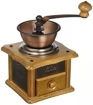 Кофемолка Kalita, прочная деревянная чугунная фреза, медная пластинчатая мельница, регулируемая грубость помола, ручная мельница для начинающих по кофемолке коричневый