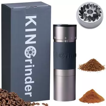 Кофемолка KINGrinder K6 с внешним размером частиц, коническим металлическим лезвием для превосходной максимальной производительности 35 г Ручная мельница для помола, регулируемая, 200 шагов