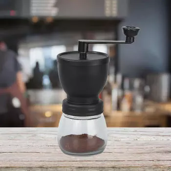 Кофемолка ручная, коническая мельница с ручкой для кемпинга Black