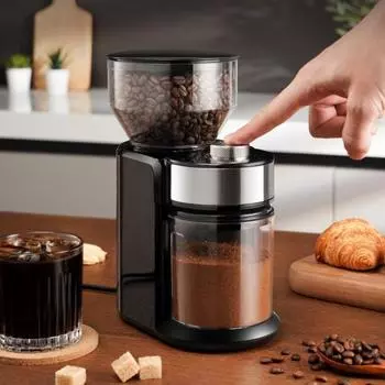 Кофемолка с вилкой европейского стандарта, автоматическая электрическая кофемолка с плоскими заусенцами, регулируемая кофемолка для дома EU Plug