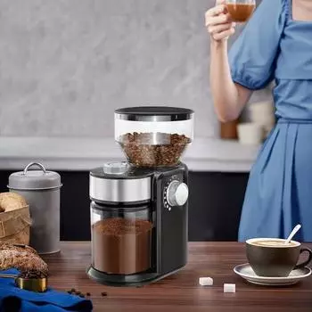 Кофемолка с вилкой европейского стандарта, автоматическая электрическая кофемолка с плоскими заусенцами, регулируемая кофемолка для дома EU