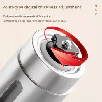 Кофемолка Yousheng из нержавеющей стали с ручным приводом, регулируемая толщина, ручной шлифовальный инструмент для кофе, орехов, специй B чёрный