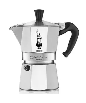 Кофеварка Bialetti Moka Express на плиту на 6 чашек, серебристая, ME6