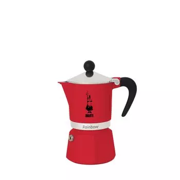 Кофеварка BIALETTI Rainbow 1 Cup Red Direct Fire Type Maker для приготовления эспрессо (Кофе Маккинетта)