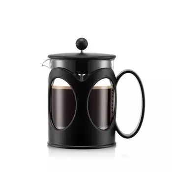Кофеварка BODUM Coffee Press KENYA Kenya French Press Coffee Maker 500 мл Черный фильтр из нержавеющей стали Стеклянный стакан Кофе погружного типа [Подлинный чёрный