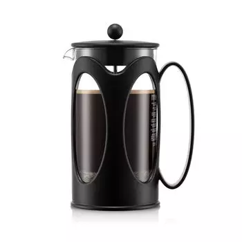Кофеварка BODUM Coffee Press KENYA Kenya French Press Coffee Maker 1000 мл Черный фильтр из нержавеющей стали Стеклянный стакан для иммерсионного кофе [Подлинный