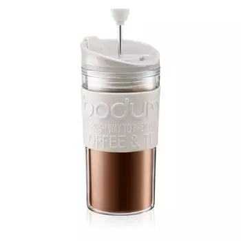 Кофеварка BODUM Coffee Press TRAVEL PRESS SET Портативная кофеварка 350 мл Белоснежный пластик Двойная структура Термопогружной френч-пресс